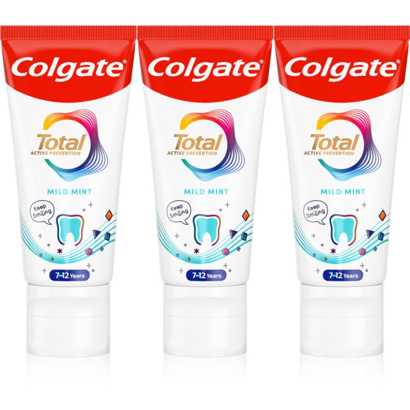Colgate Total Junior zubní pasta pro důkladné vyčištění zubů a ústní dutiny pro děti 3x50 ml