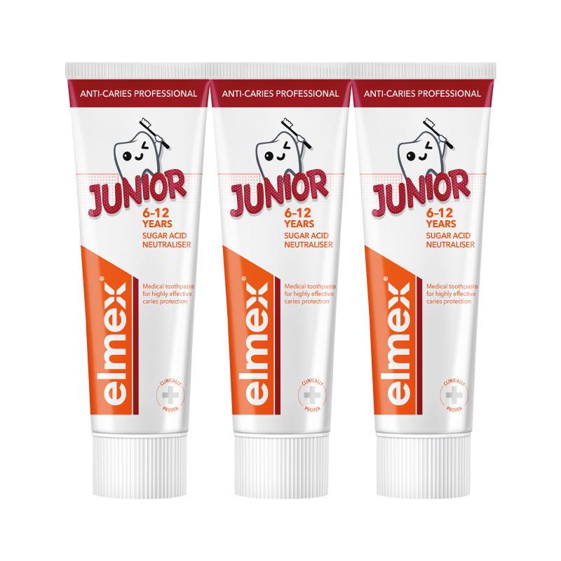 Elmex Anti-Caries Professional Junior zubní pasta pro děti 3x75 ml