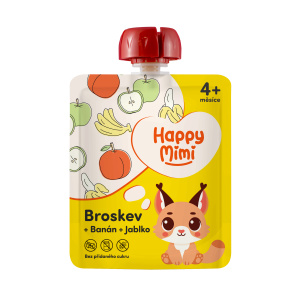 Happy Mimi ovocný příkrm 90g Broskev