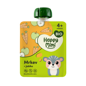 Happy Mimi BIO ovocný příkrm 90g Mrkev