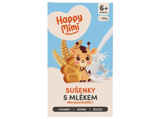 Happy Mimi Sušenky s mlékem 6m+ 120 g