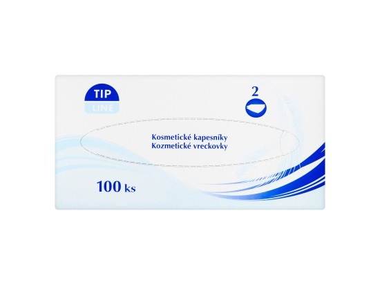 TIP LINE Kosmetické kapesníky 2-vrstvé Box 100 ks