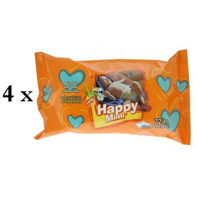 HAPPY MIMI Dětské vlhčené ubrousky 4x72 kusů