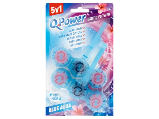 Q-Power Tuhý WC závěs Blue Aqua Exotic Flower 2 ks
