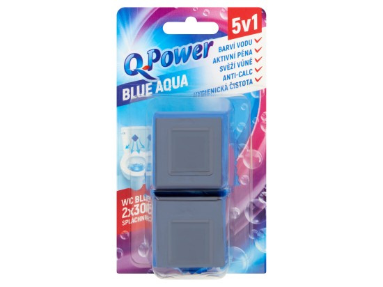 Q-Power Tuhý blok do nádržky WC Blue Water 2 ks