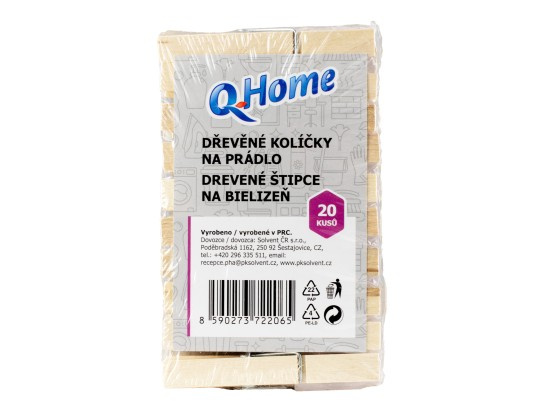 Q home dřevěné kolíčky 20KS