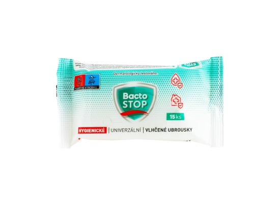 BactoSTOP Hygienické vlhčené ubrousky 15 ks