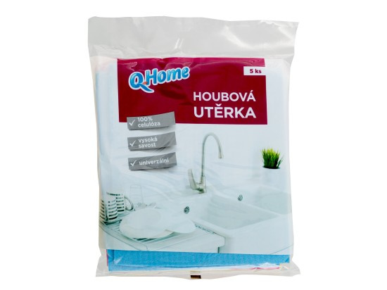 Q Home houbová utěrka (5ks/bal)