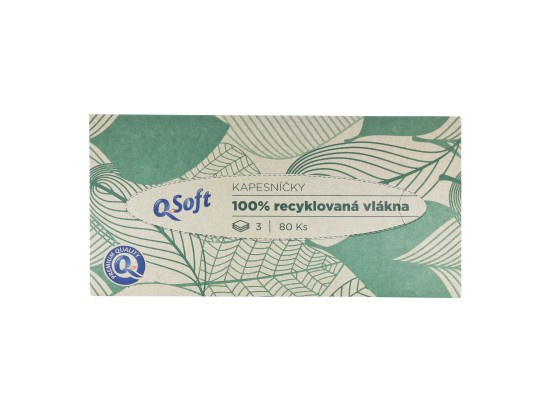 Q Soft kapesník (80ks/kra) 3vrstvý Recyklovaný box