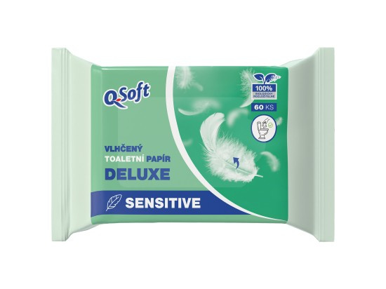 Q Soft vlhčený toaletní papír 60ks Sensitive Deluxe