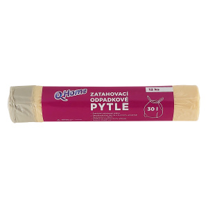 Q Clean - zatahovací pytle na odpadky - 30 l, 12 ks, 12 mikronů