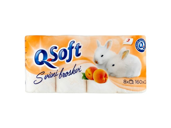 Q Soft toaletní papír (8ks/fol) 3vrstvý Broskev