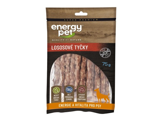 Energy Pet lososové tyčky pěnové 75g
