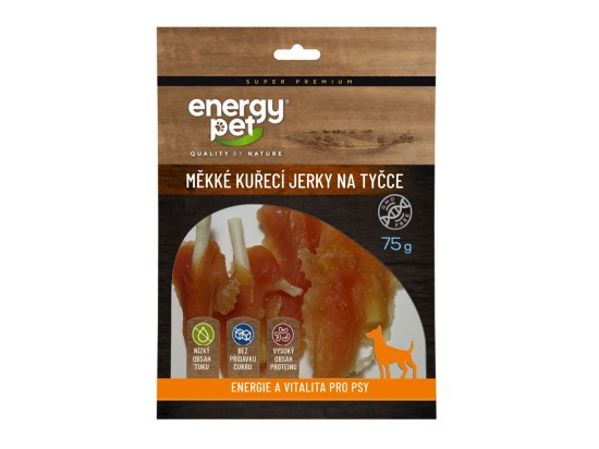 Energy Pet měkké kuřecí jerky na tyčce 75g