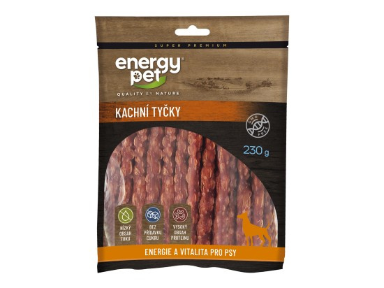Energy Pet kachní tyčky pěnové 230g