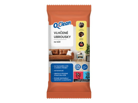 Q Clean vlh ubrousky na kůži (40ks/sáč)