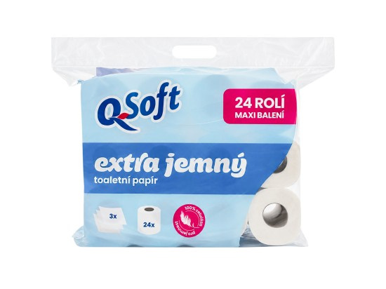 Q-Soft toaletní papír extra jemný 3vrstvý MAXI balení 24 ks