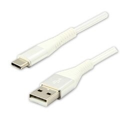 Logo - USB kabel - USB-A / USB-C, 1 m, bílý