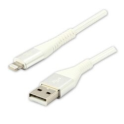 Logo - USB kabel - USB-A / Lightning, 1 m, bílý