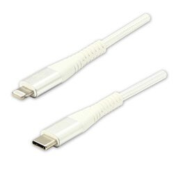 Logo - USB kabel - USB-C / Lightning, 1 m, bílý