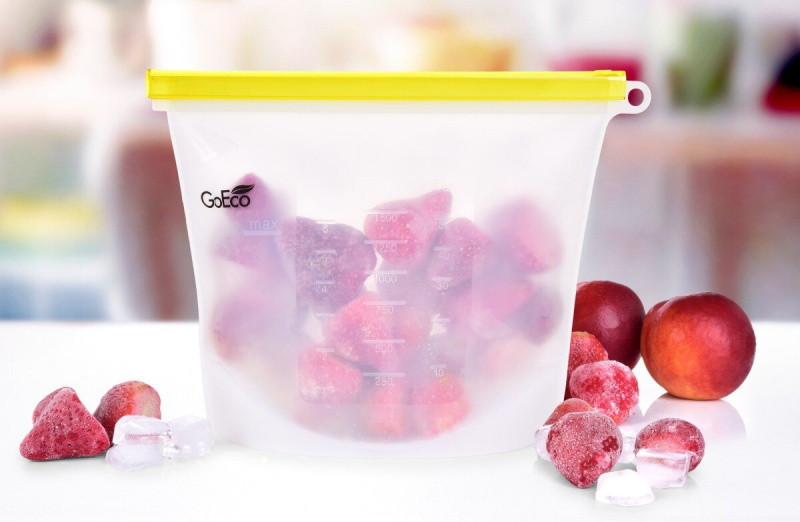 SILISÁČEK GoEco® | 1,5 L | silikonový sáček na potraviny s těsnicím klipem