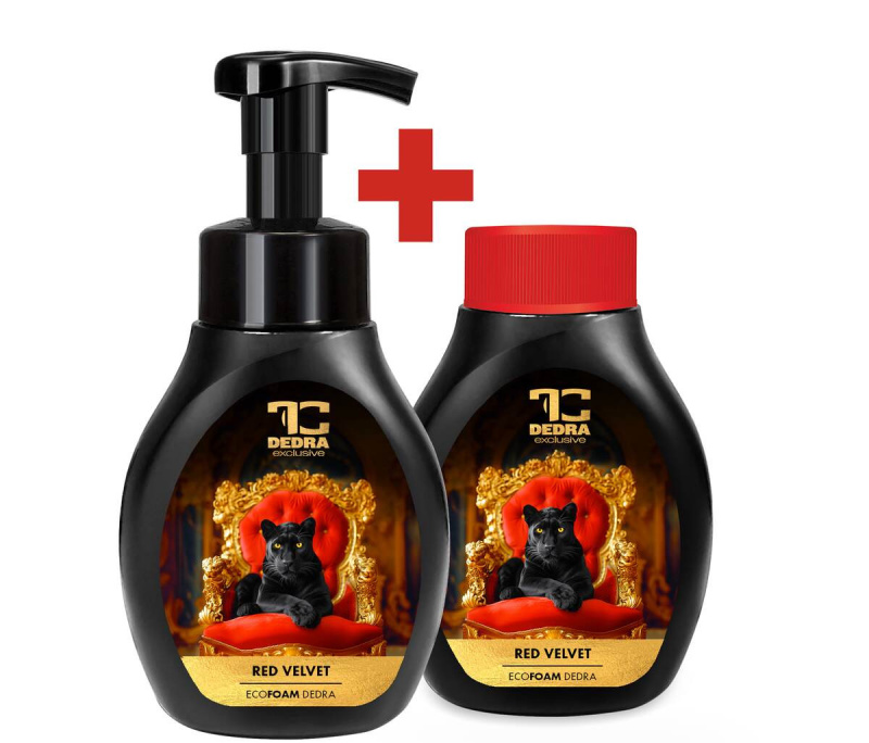 RED VELVET | šetrné pěnové mýdlo na ruce & tělo | 2×300 ml | výhodná sada 2 ks