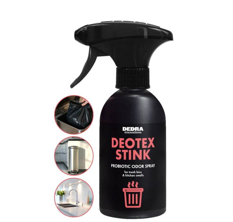 Neutralizátor kuchyňských pachů s probiotiky | Ideální na odpadkové koše | DEOTEX® STINK SPRAY | 250 ml