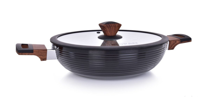 BIOPAN® | nepřilnavá pánev WOK s poklicí | Ø 28 cm | 3,6 L