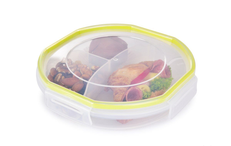 CVAK&CVAK TRIOBOX | 3v1 dělená plastová dóza na potraviny se silikonovým těsněním | 450  220  220 ml