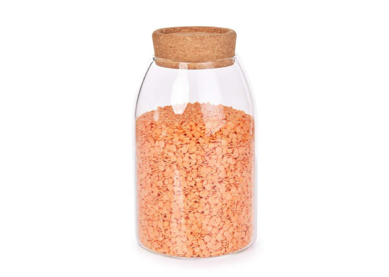 BOROSIL | 800 ml | skleněná dóza s korkovým víkem