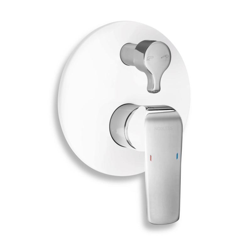 Baterie podomítková bílá/chrom s přepínačem