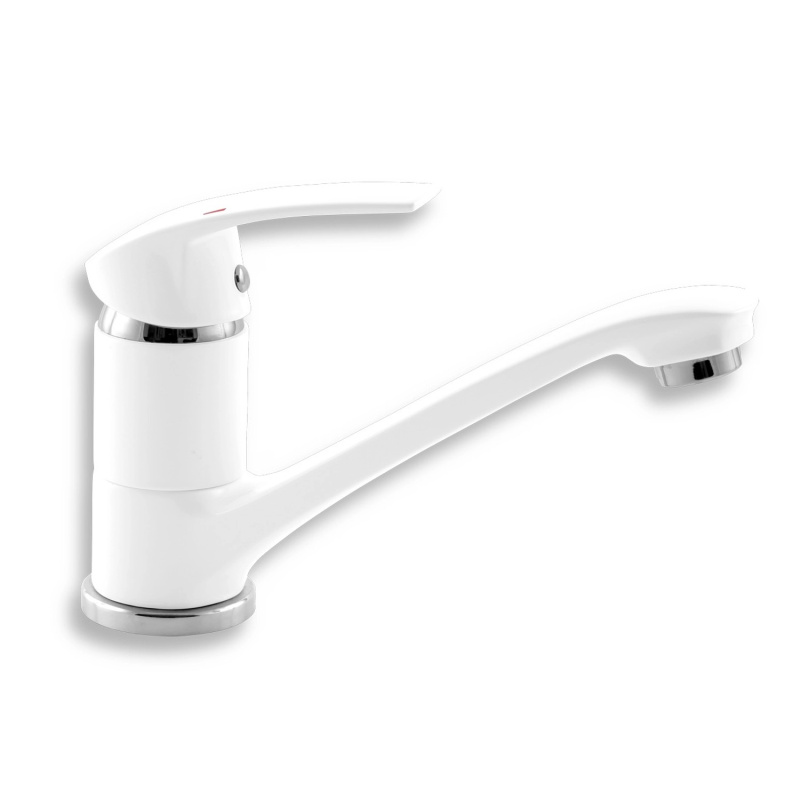 Novaservis Metalia 57 dřezová baterie s otočným ramínkem bílá/chrom 57096.1