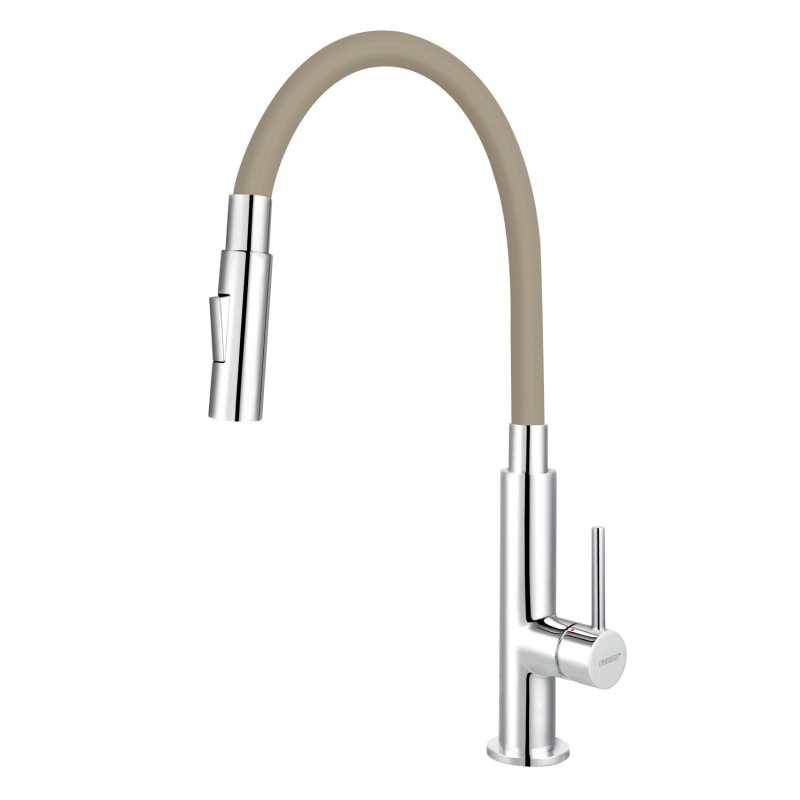 Dřezová baterie Novaservis se silikonovým ramínkem, 2 proudy béžová/chrom 70730,0BE