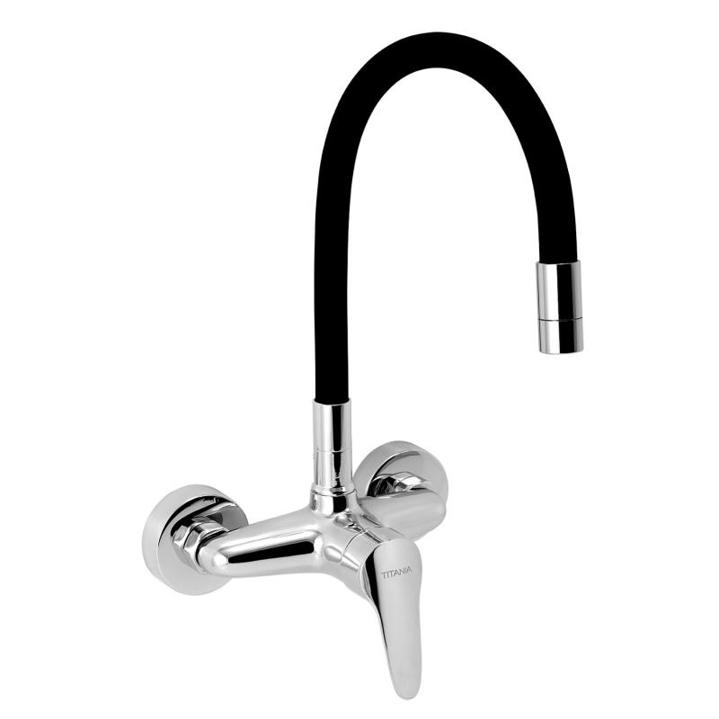 Novaservis Titania Iris New dřezová baterie se silikonovým ramínkem 150 mm černá-chrom 94480,0c 94480.0C