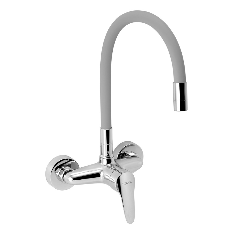 Novaservis Titania Iris New dřezová baterie se silikonovým ramínkem 150 mm stříbrošedá-chrom 94480,0s 94480.0S