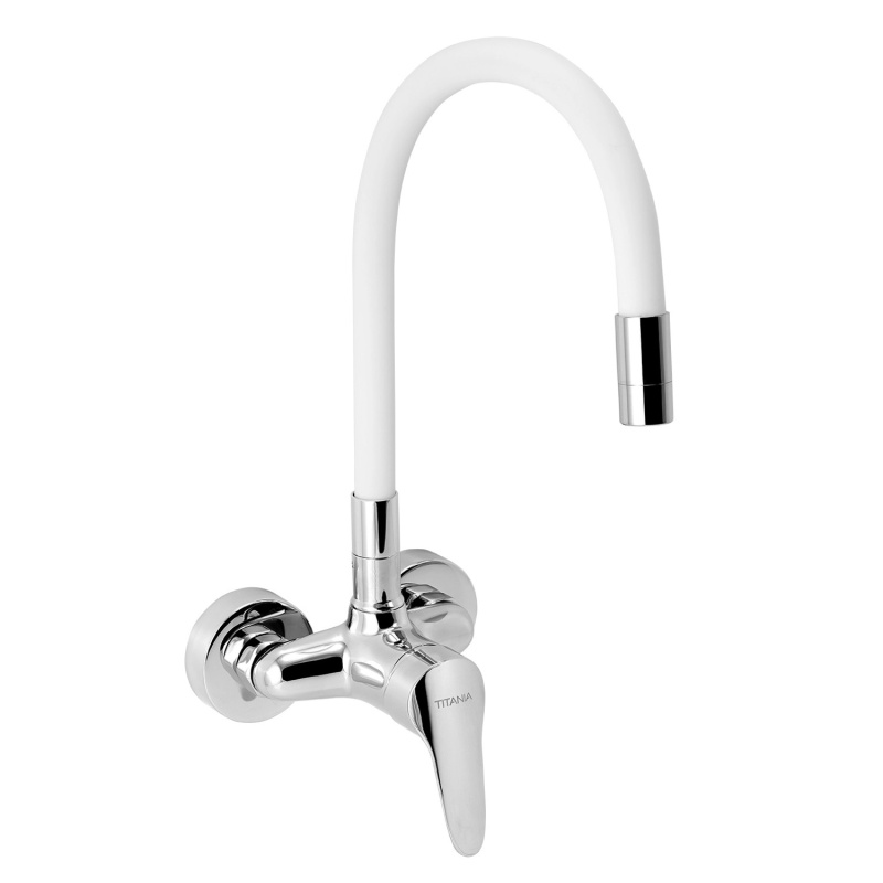 Novaservis Titania Iris New dřezová baterie se silikonovým ramínkem 100 mm bílá-chrom 94484,0b 94484.0B