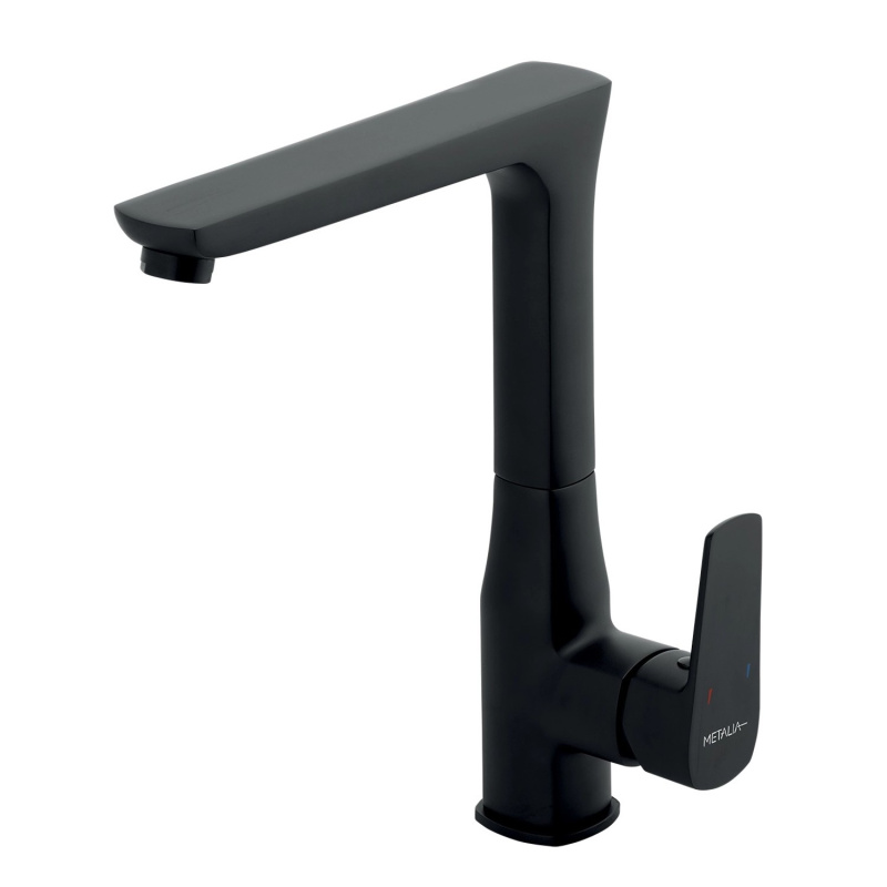 Novaservis Metalia 58 dřezová baterie s otočným ramínkem černá 58714,5 58714.5