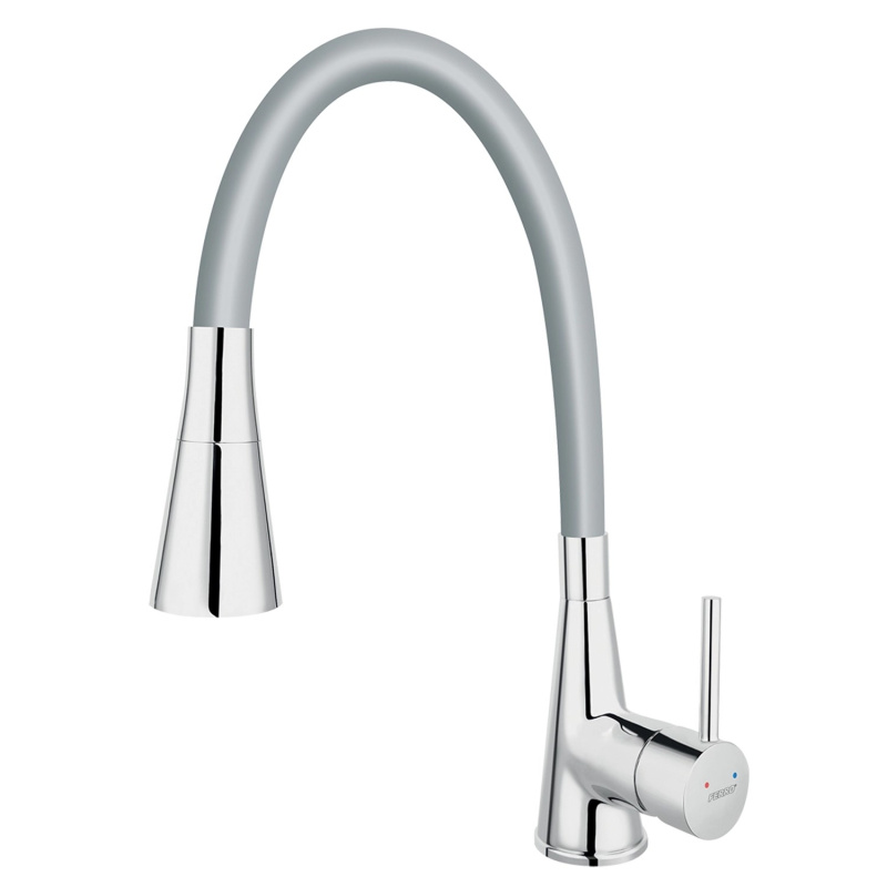 Dřezová baterie Novaservis se silikonovým ramínkem šedá/chrom 70720,0S