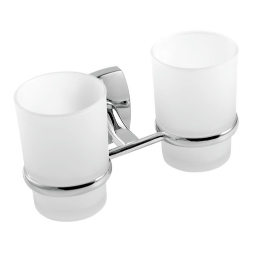 Držák kartáčků dvojitý chrom