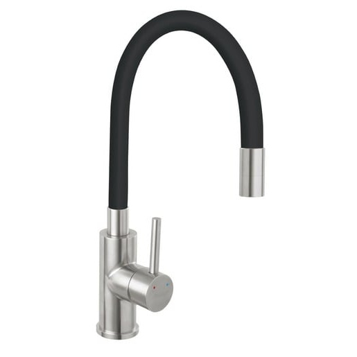 Dřezová baterie Novaservis se silikonovým ramínkem černá-nerez 70710,4C