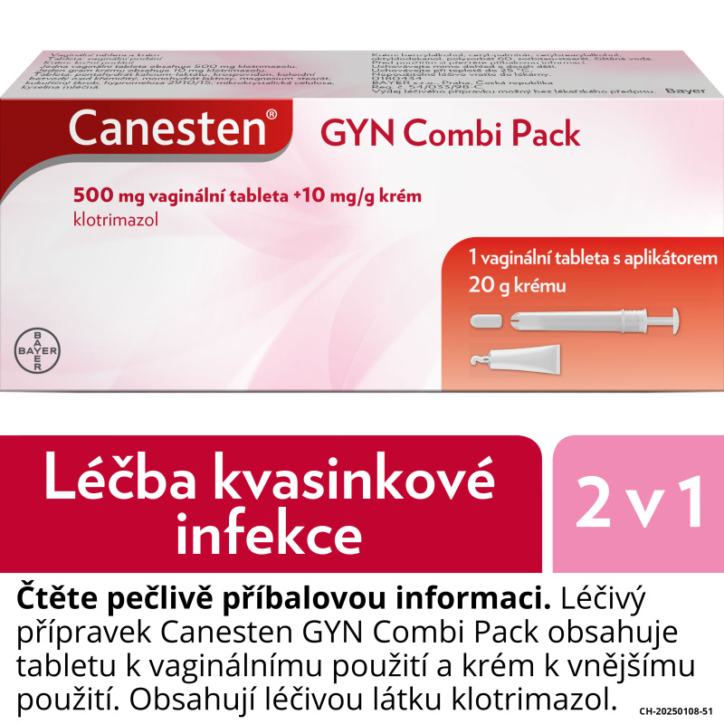 CANESTEN GYN COMBI PACK 500MG+10MG/G Krém + vaginální tableta 1+20G