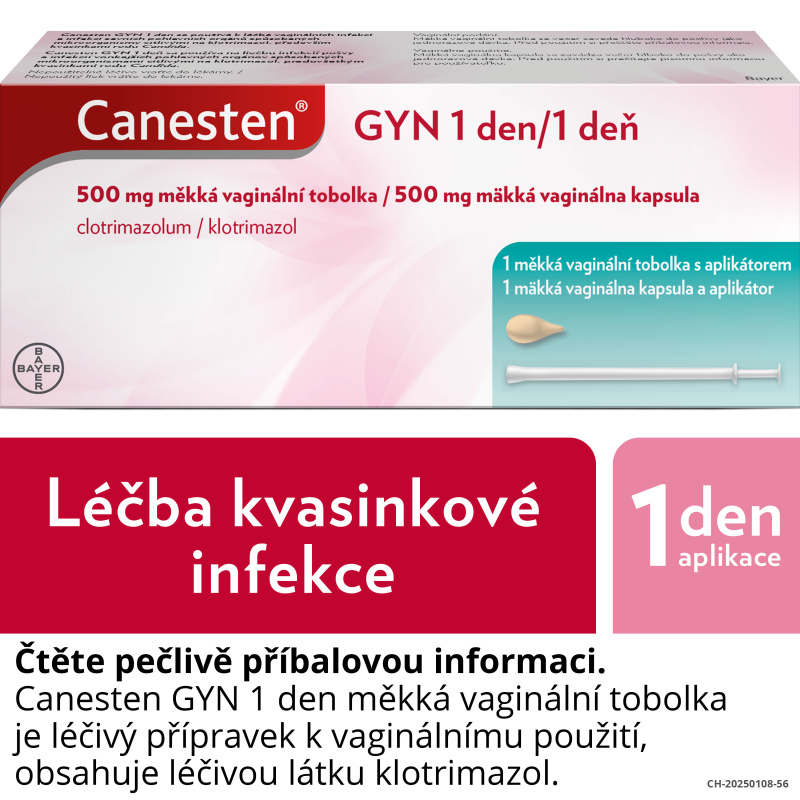 CANESTEN GYN 1 DEN 500MG Měkká vaginální tobolka 1