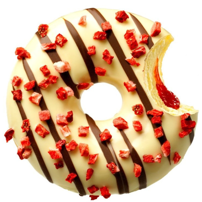 Donut s jahodovou náplní