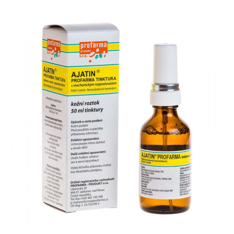 AJATIN PROFARMA TINKTURA S MECHANICKÝM ROZPRAŠOVAČEM 100MG/ML Kožní sprej, roztok 1X50ML