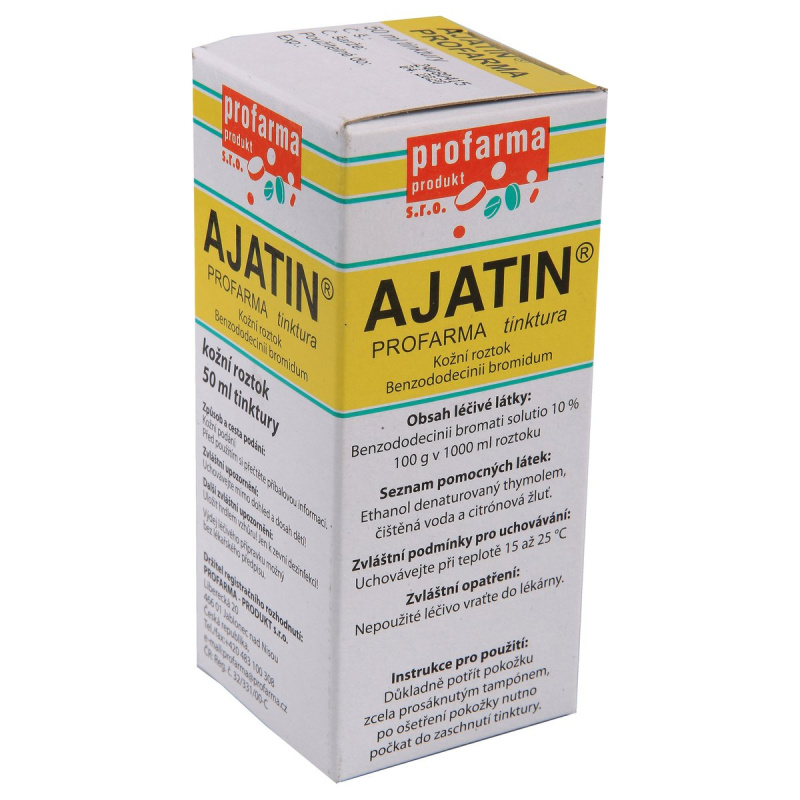 AJATIN PROFARMA TINKTURA S MECHANICKÝM ROZPRAŠOVAČEM 100MG/ML Kožní sprej, roztok 1X50ML