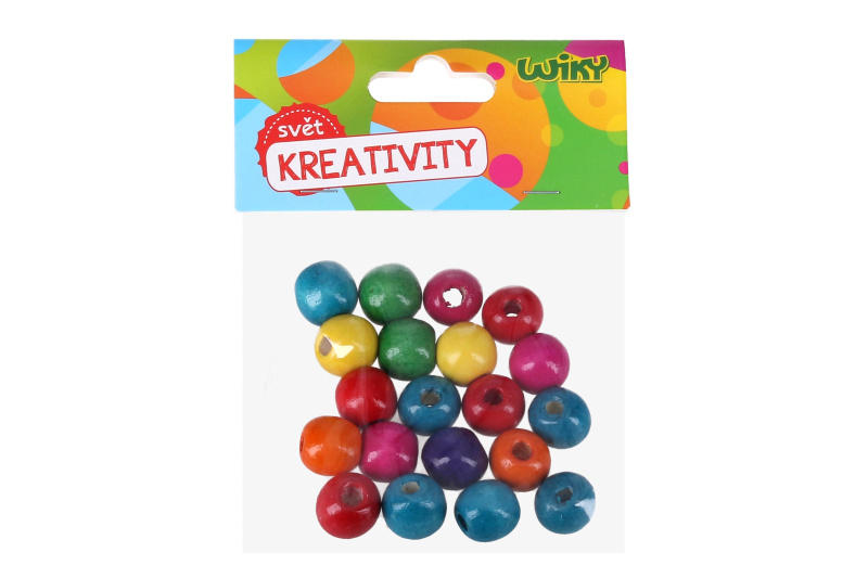 Dřevěné barevné korálky 20 ks