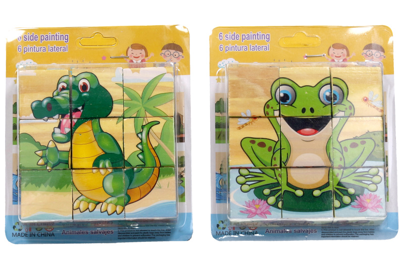 Dřevěné obrázkové kostky 10x10 cm