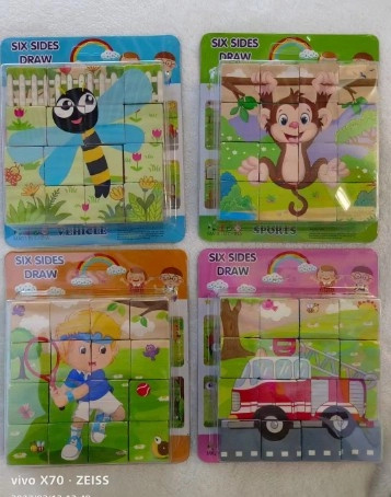 Dřevěné obrázkové kostky 10x10 cm