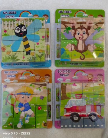 Dřevěné obrázkové kostky 10x10 cm