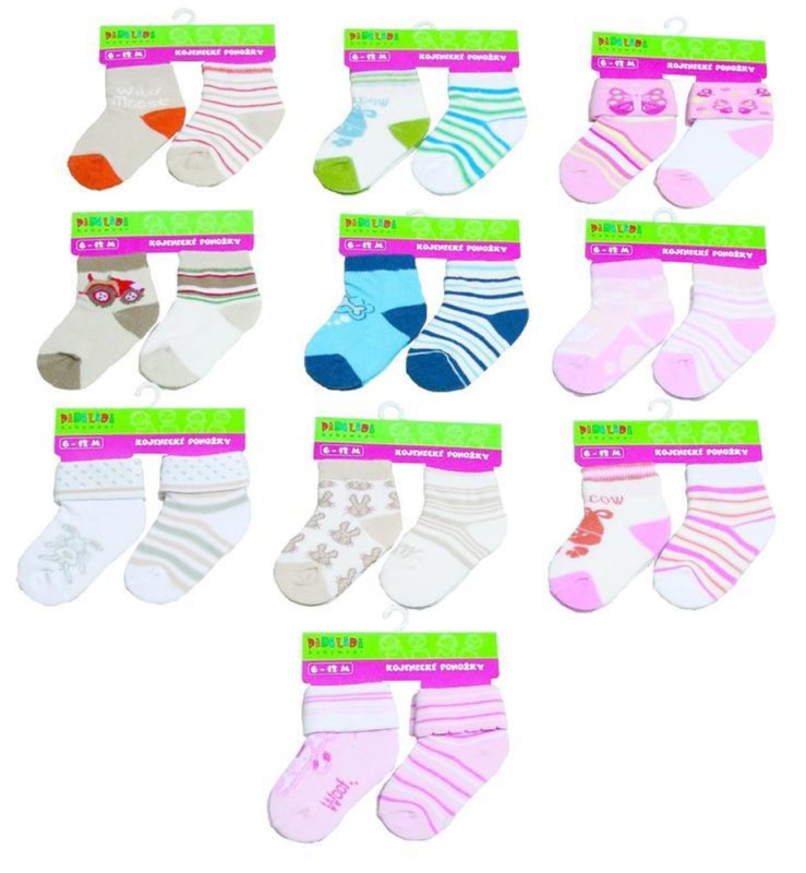 kojenecké ponožky  (0 až 12m) 2pack, Pidilidi , PD0114, mix - 68/80 | 6-12m
